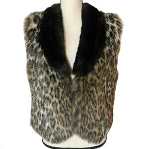 VTG Leopard Print Faux Fur Size M Mob Wife Rock Chic Indie Sleaze Y2K Grunge
